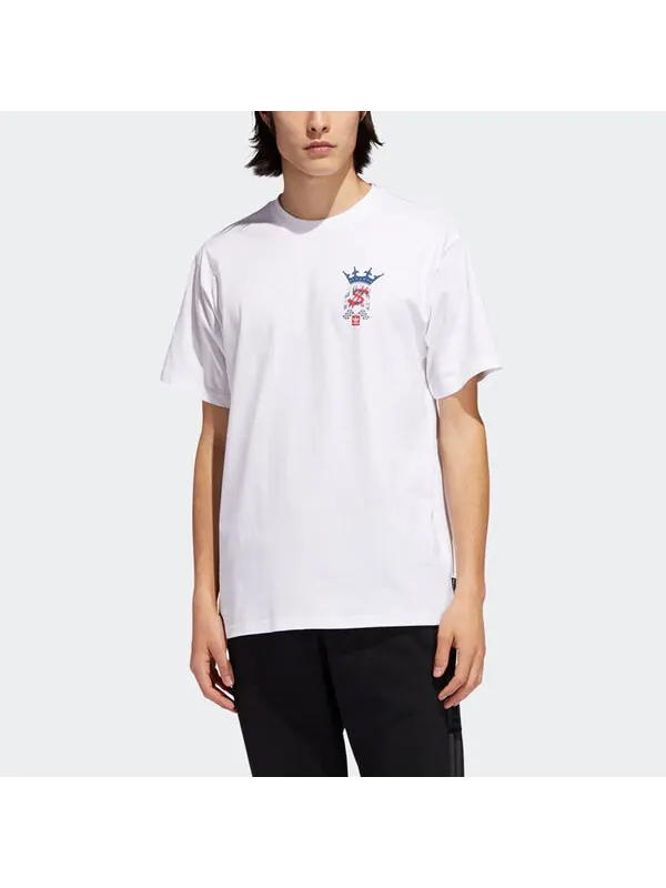 Футболка originals wehaultee skateboard printing sports round neck short sleeve white Adidas — изображение 2 из 4, белый