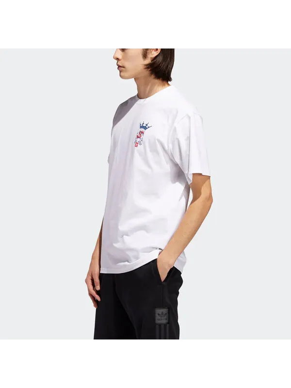 Футболка originals wehaultee skateboard printing sports round neck short sleeve white Adidas — изображение 4 из 4, белый