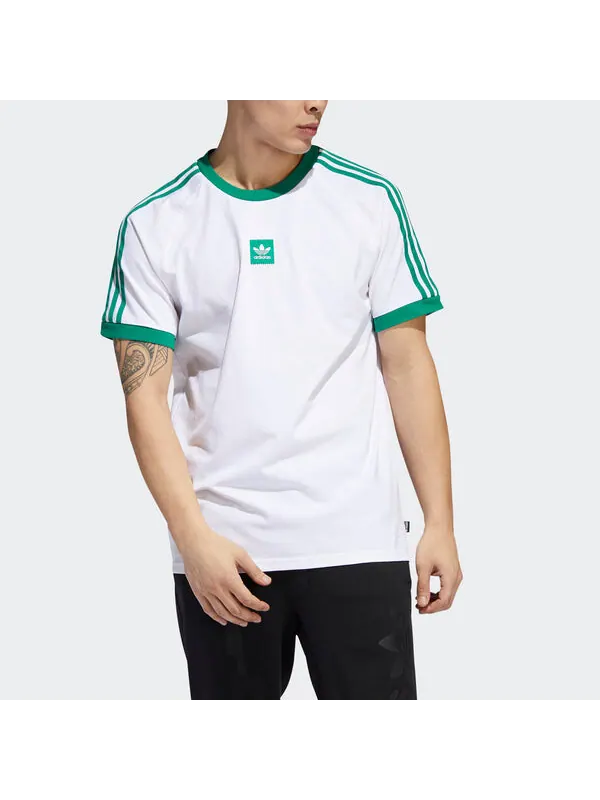 Футболка originals printing casual sports round neck short sleeve white Adidas — изображение 3 из 4, белый