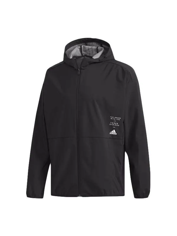 Куртка adidas M Id Trvl Wv Jk Windproof Sports Hooded Jacket Black — изображение 1 из 4, черный