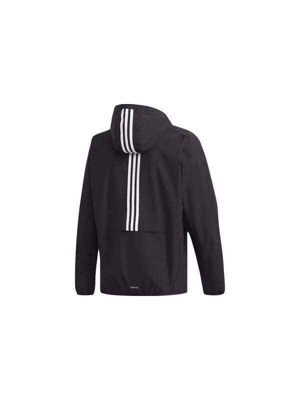 Куртка adidas M Id Trvl Wv Jk Windproof Sports Hooded Jacket Black — изображение 2 из 4, черный