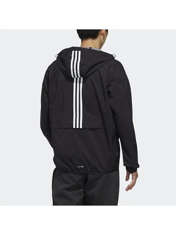 Куртка adidas M Id Trvl Wv Jk Windproof Sports Hooded Jacket Black — изображение 4 из 4, черный