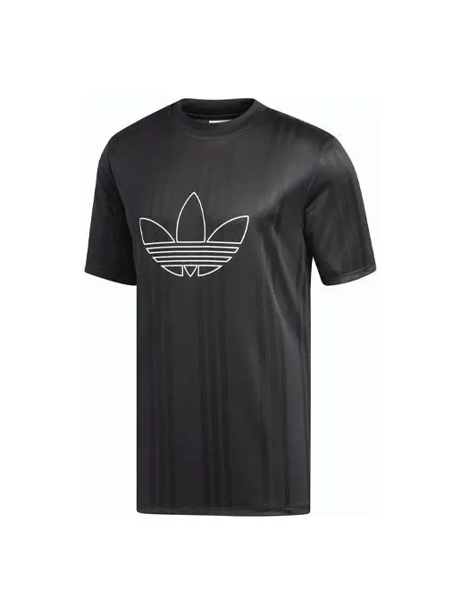 Футболка оригинальные спортивные с круглым вырезом и коротким рукавом Adidas — изображение 1 из 4, черный
