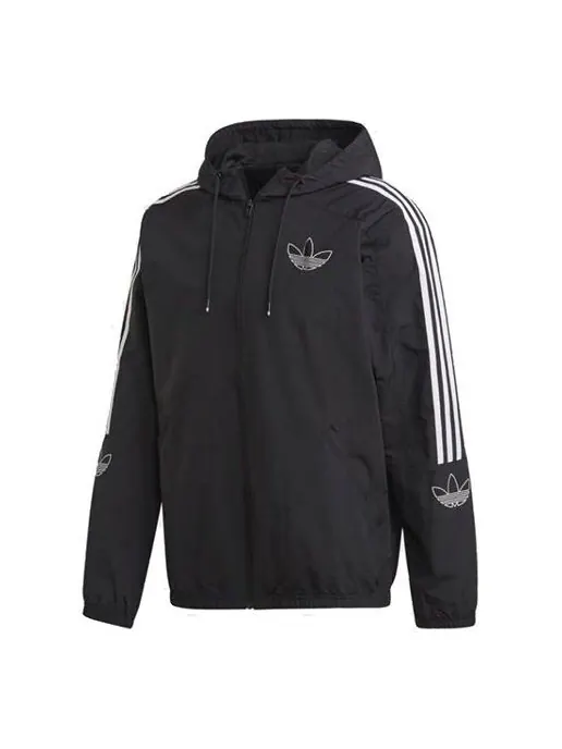 Куртка adidas originals Casual Sports Zipper Hooded Jacket Black — изображение 1 из 4, черный