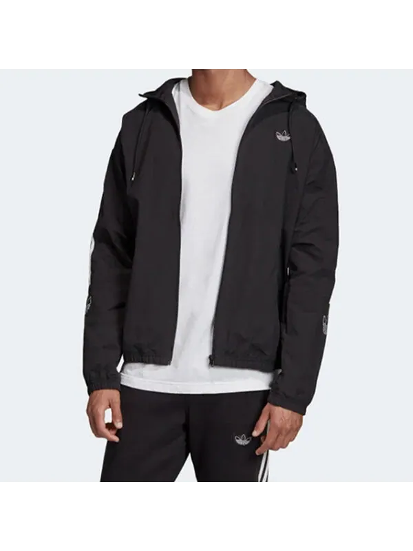 Куртка adidas originals Casual Sports Zipper Hooded Jacket Black — изображение 3 из 4, черный