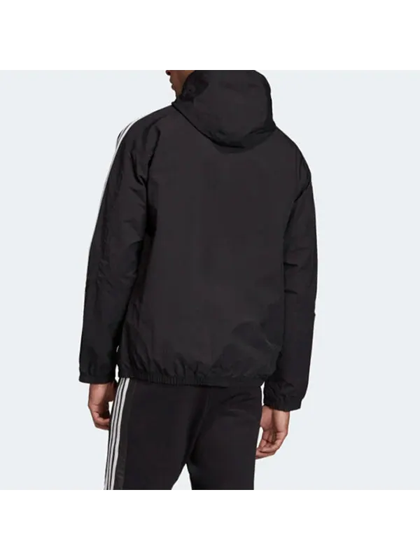 Куртка adidas originals Casual Sports Zipper Hooded Jacket Black — изображение 4 из 4, черный