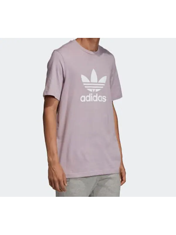 Футболка men's originals chest logo sports short sleeve pink purple gray t-shirt Adidas — изображение 3 из 4, фиолетовый