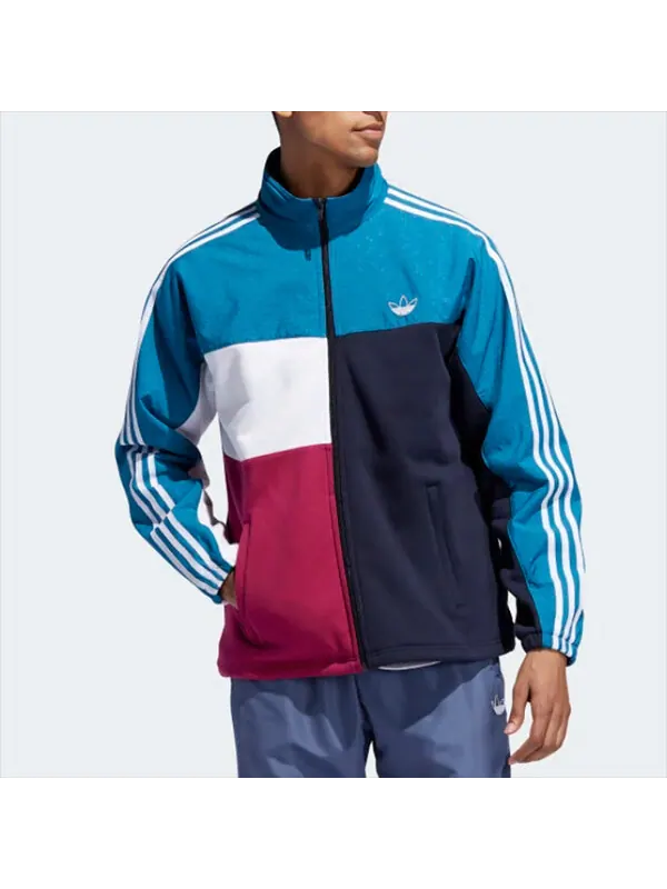 Куртка adidas originals Asymm Full-Zip Track Jacket 'Active Teal/Berry' — изображение 2 из 4, синий