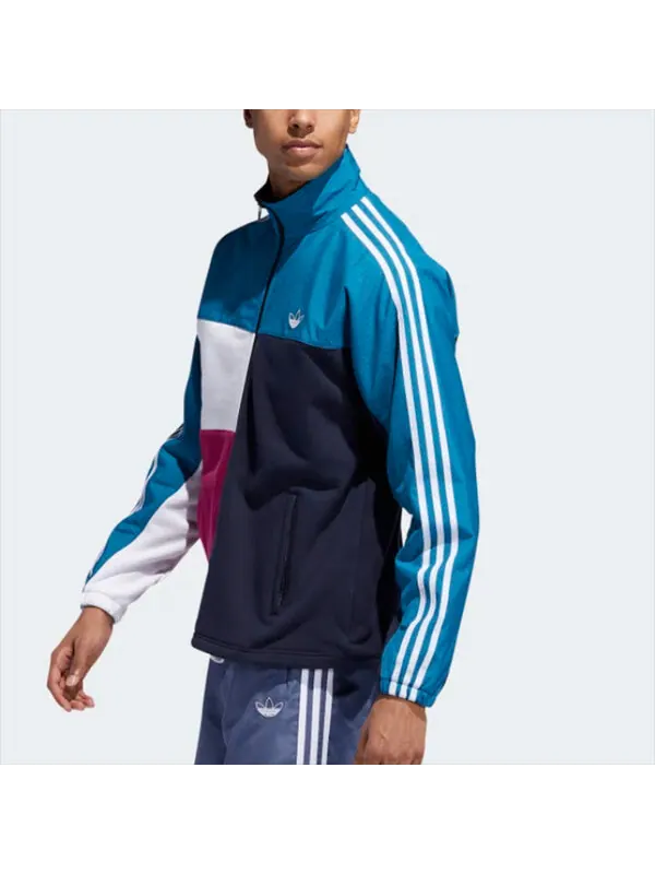 Куртка adidas originals Asymm Full-Zip Track Jacket 'Active Teal/Berry' — изображение 3 из 4, синий