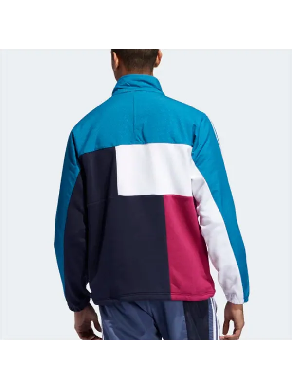 Куртка adidas originals Asymm Full-Zip Track Jacket 'Active Teal/Berry' — изображение 4 из 4, синий