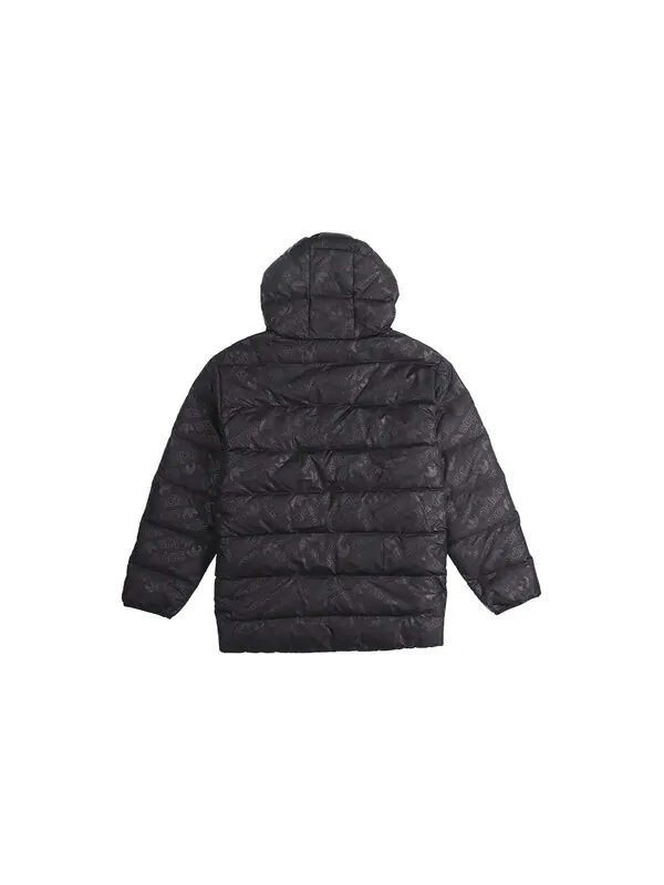 Пуховик adidas originals H Jacket Down Full Print Reversible Stay Warm hooded down Jacket Black — изображение 2 из 4, черный