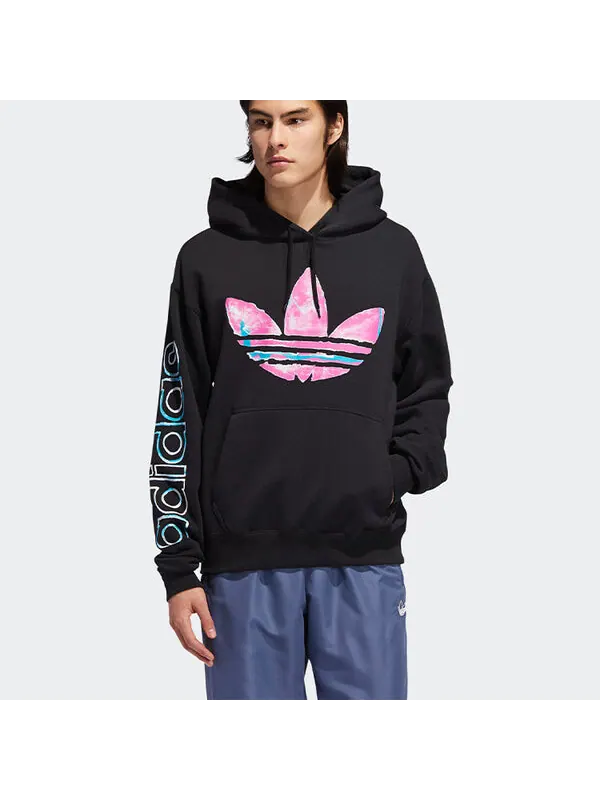Толстовка men's originals watercolor printing black Adidas — изображение 3 из 4, черный