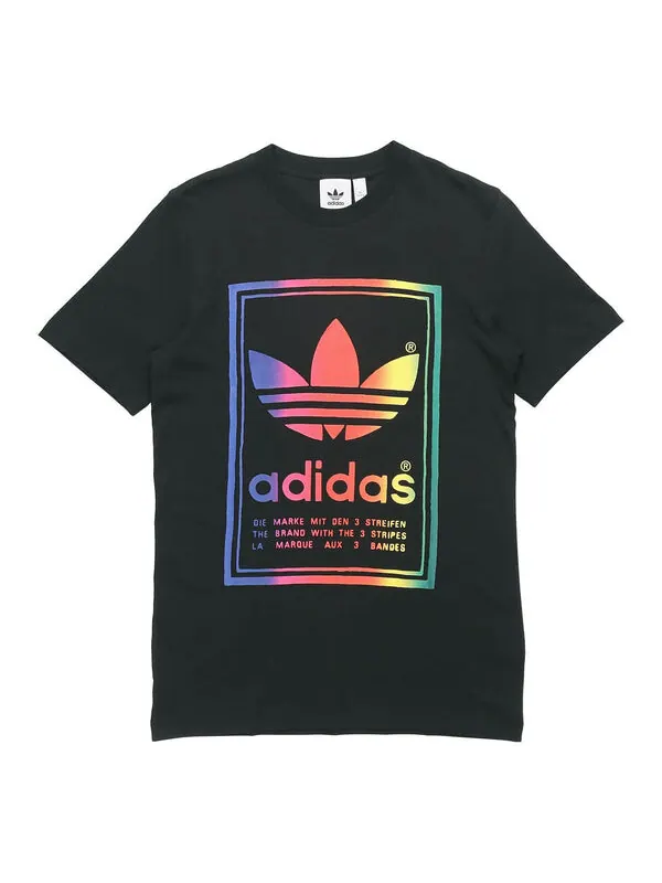 Футболка оригиналы винтажная футболка градиент логотип короткий рукав Adidas — изображение 1 из 4, черный