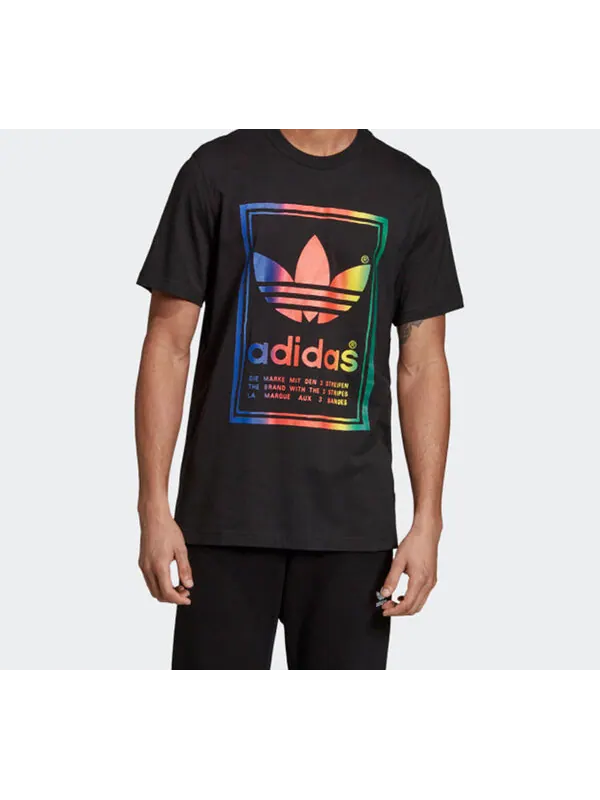 Футболка оригиналы винтажная футболка градиент логотип короткий рукав Adidas — изображение 3 из 4, черный