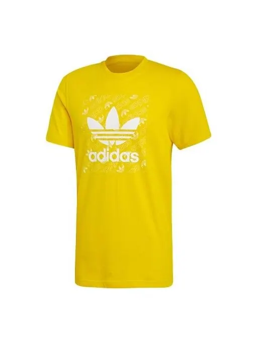 Футболка с монограммой квадратная футболка Adidas — изображение 1 из 4, желтый