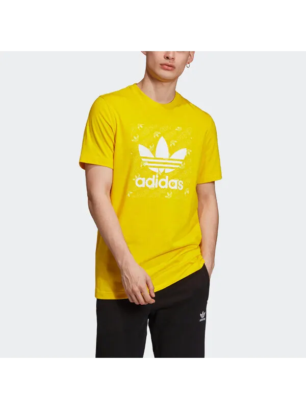 Футболка с монограммой квадратная футболка Adidas — изображение 3 из 4, желтый