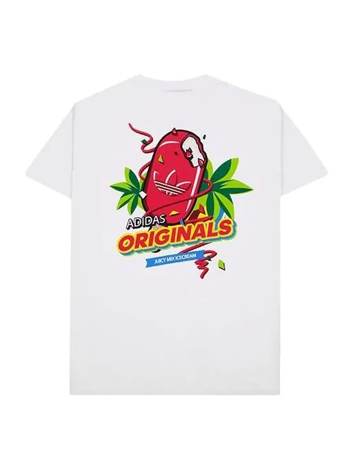Футболка originals bodega popsicle back printing short sleeve white Adidas — изображение 1 из 4, белый