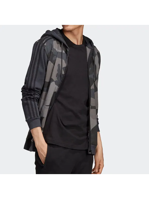 Толстовка Adidas Originals 'Camo' Full Zip Hoodie 'Carbon' — изображение 3 из 4, мульти