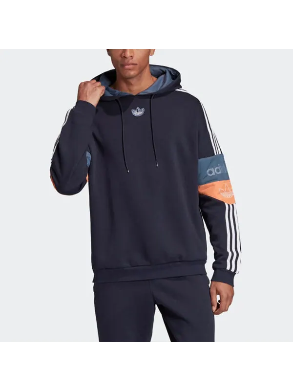 Толстовка adidas originals Team Signature Trefoil 'Legend Ink/Easy Orange' — изображение 2 из 4, синий