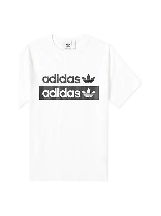 Футболка оригинальные вокальные логотип футболка печать короткий рукав Adidas — изображение 1 из 4, белый