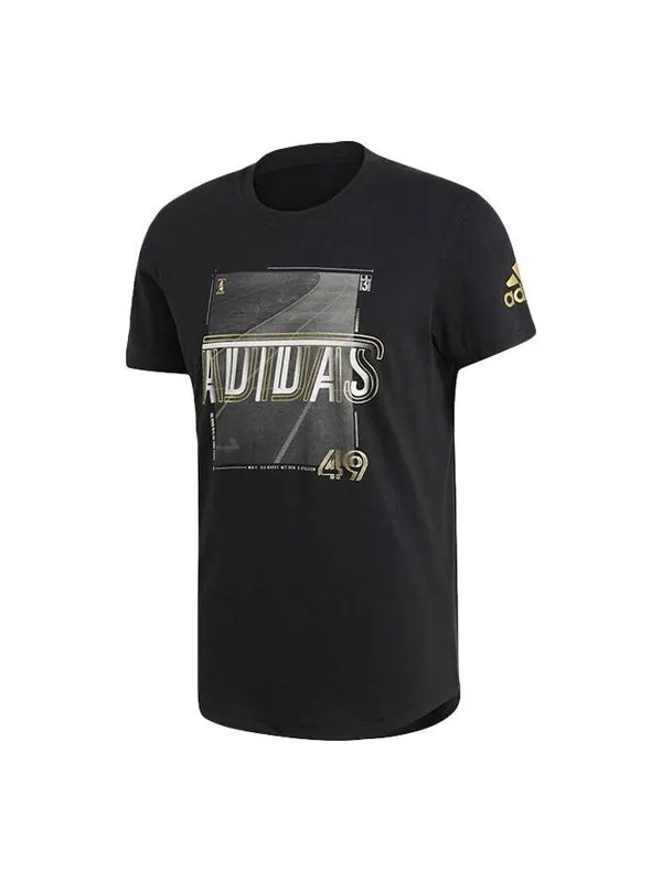 Футболка adidas Running Training Sports Gym Round Neck Short Sleeve Black — изображение 1 из 4, черный