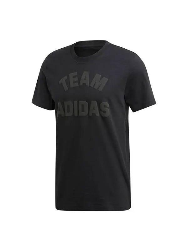 Футболка m v alphabet printing casual sports round neck short sleeve black Adidas — изображение 1 из 4, черный