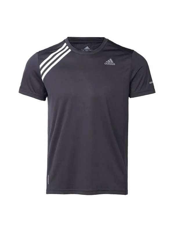Футболка клетчатые беговыетренировочныекороткие рукавафутболка мужские Adidas — изображение 1 из 4, черный