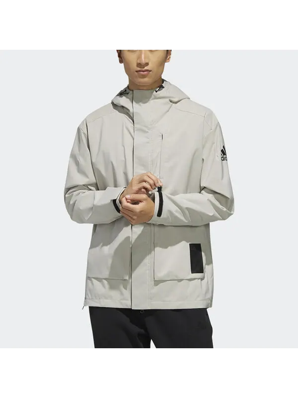 Куртка adidas Sport Performance Windproof Jacket light grey — изображение 3 из 4, светлый серый