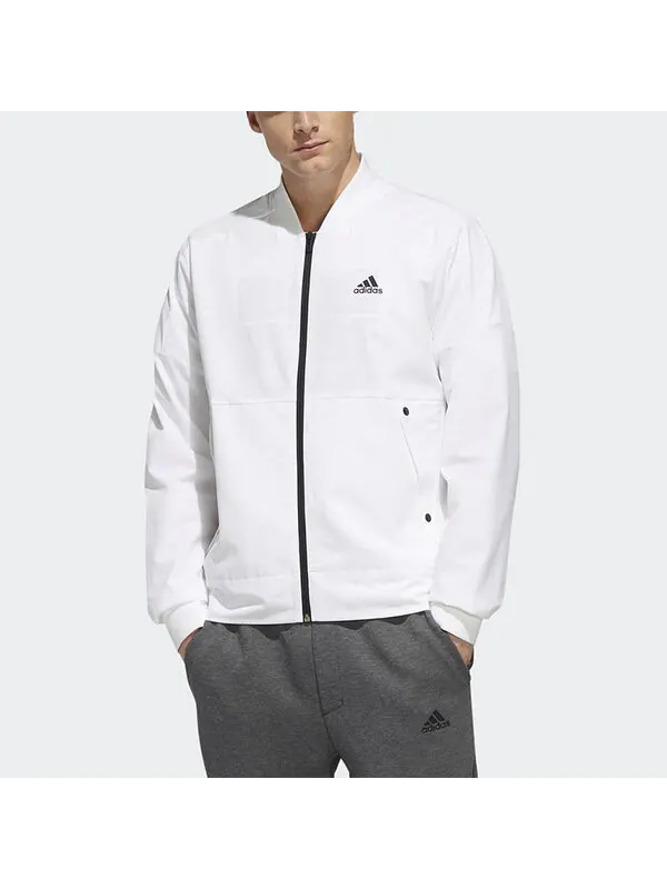 Куртка adidas O2 JKT 3S Bomb Casual Sports Jacket White — изображение 3 из 4, белый