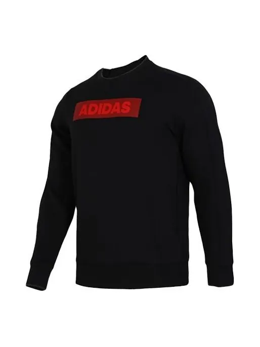 Толстовка sports jacket round neck pullover black Adidas — изображение 1 из 4, черный