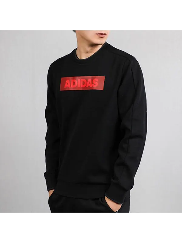 Толстовка sports jacket round neck pullover black Adidas — изображение 3 из 4, черный