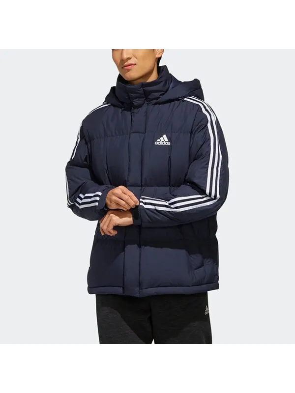 Пуховик adidas 3ST Puff Down Outdoor protection against cold Stay Warm hooded down Jacket Blue — изображение 3 из 4, синий