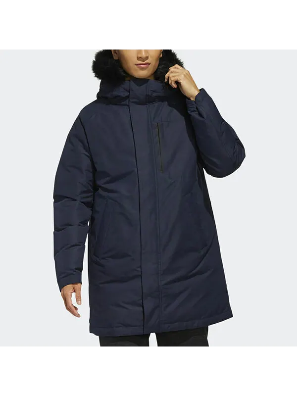 Пуховик adidas Outdoor Medium Style Down Feather Male Blue — изображение 3 из 4, синий
