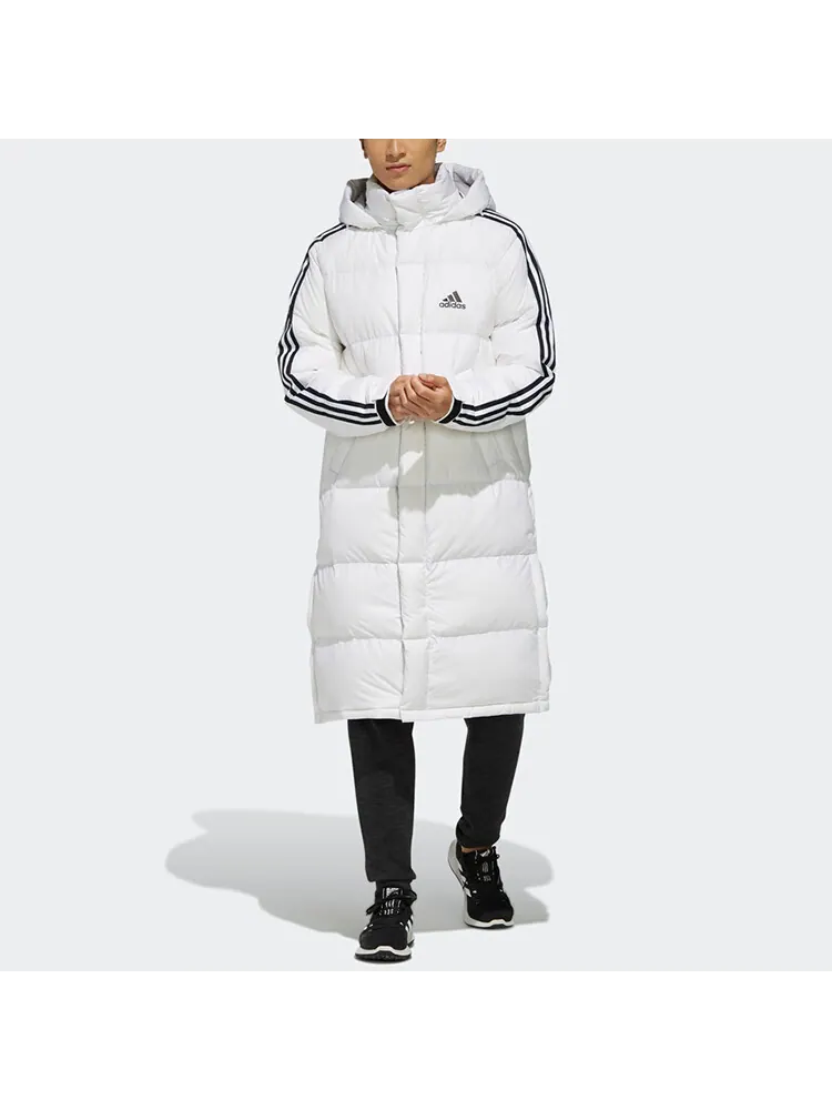 Пуховик Adidas 3-Stripes Long — изображение 3 из 6, белый