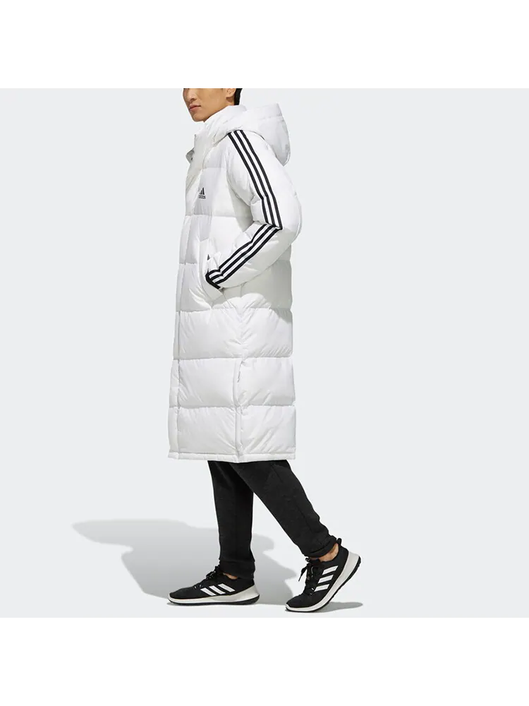 Пуховик Adidas 3-Stripes Long — изображение 5 из 6, белый