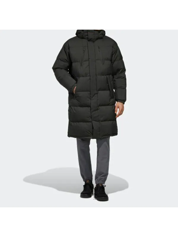 Пуховик adidas MENS Puffy Long Down Brown — изображение 3 из 4, коричневый