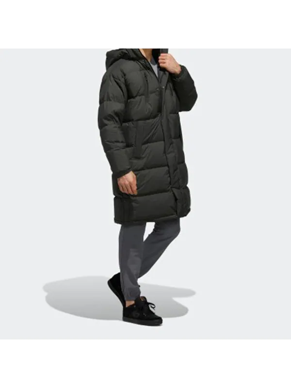 Пуховик adidas MENS Puffy Long Down Brown — изображение 4 из 4, коричневый