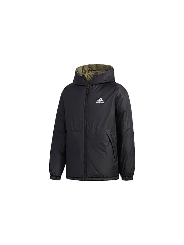 Пуховик adidas Rev 3st Down Ho Stay Warm Reversible Outdoor hooded down Jacket Khaki Brown — изображение 3 из 4, коричневый