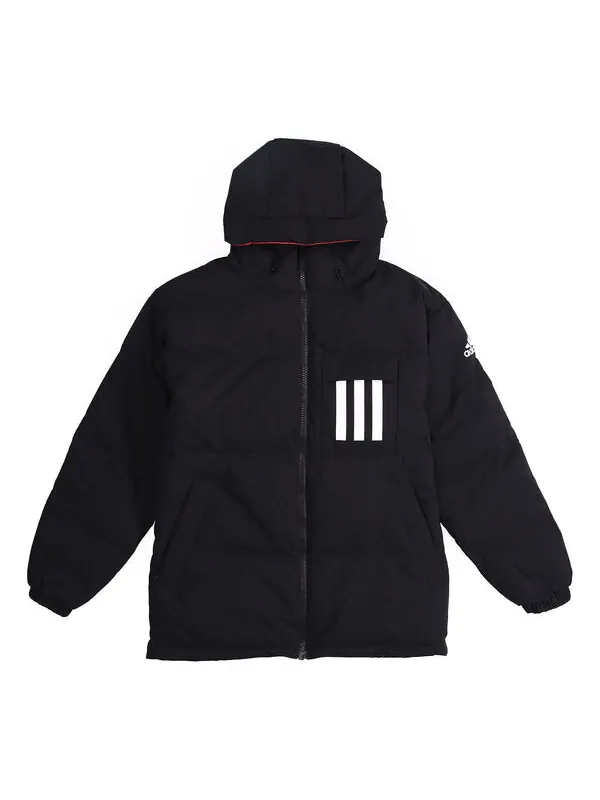 Пуховик adidas Rev 3st Down Ho Stay Warm Reversible Outdoor hooded down Jacket Black — изображение 1 из 4, черный