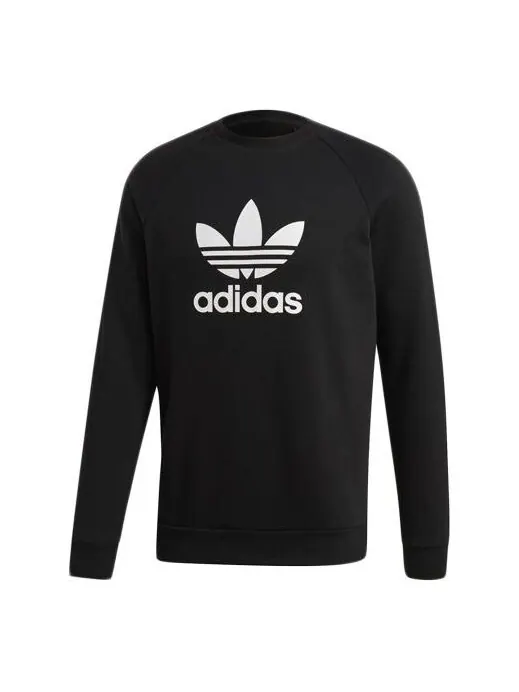 Толстовка adidas originals Trf Flc Crew Sports Pullover Black — изображение 1 из 4, черный