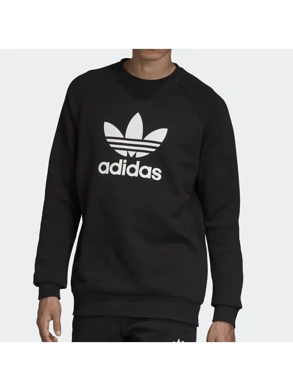 Толстовка adidas originals Trf Flc Crew Sports Pullover Black — изображение 3 из 4, черный
