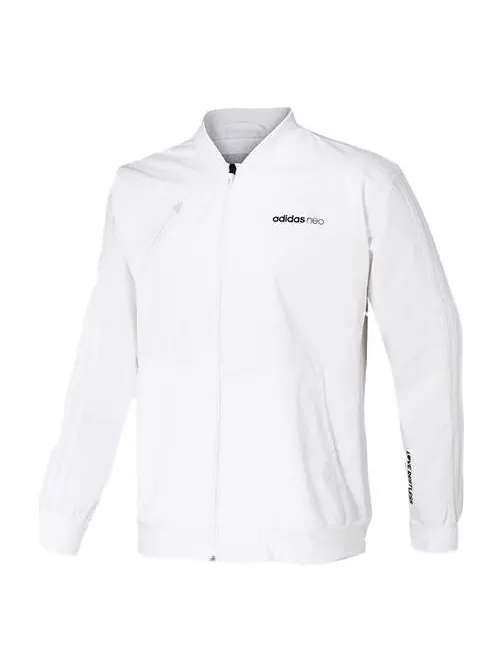 Куртка Men's adidas Casual Sports Baseball White Jacket — изображение 1 из 4, белый