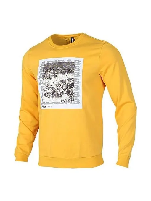 Толстовка adidas neo M Cs Gr Swtshrt Casual Sports Pullover Long Sleeves Yellow — изображение 1 из 4, желтый