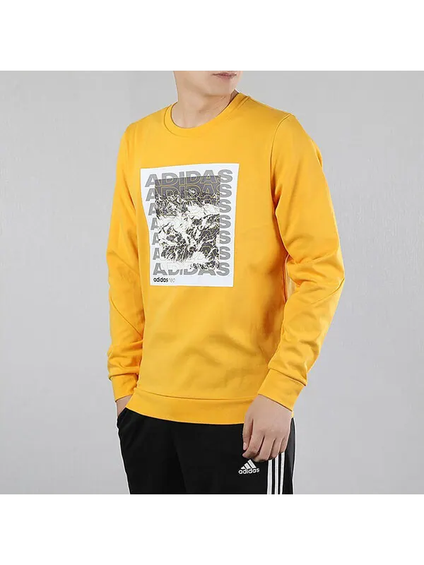Толстовка adidas neo M Cs Gr Swtshrt Casual Sports Pullover Long Sleeves Yellow — изображение 3 из 4, желтый