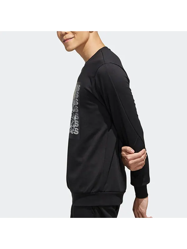Толстовка adidas neo Csgrswtshrt Sports Round Neck Knit Pullover Long Sleeves Black — изображение 3 из 4, черный