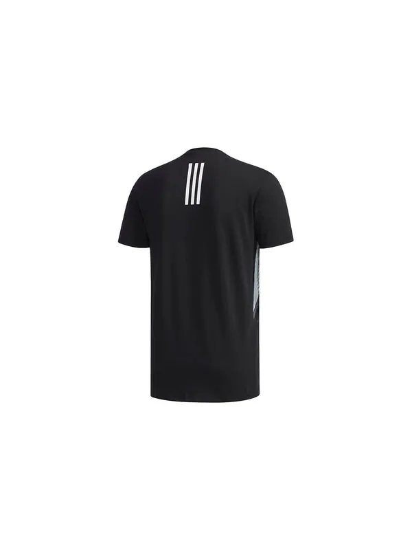 Футболка neo m fav art grf t casual sports breathable short sleeve black Adidas — изображение 2 из 4, черный