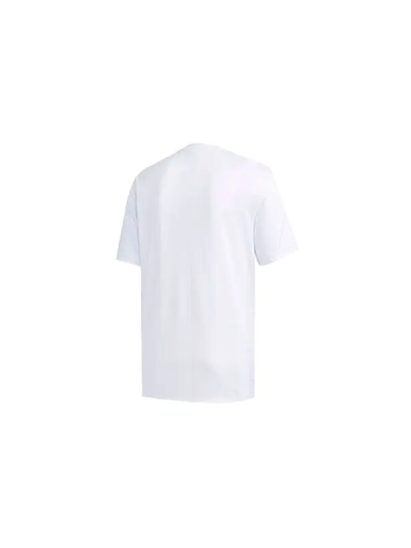 Футболка men's neo logo printing sports round neck short sleeve white t-shirt Adidas — изображение 2 из 4, белый