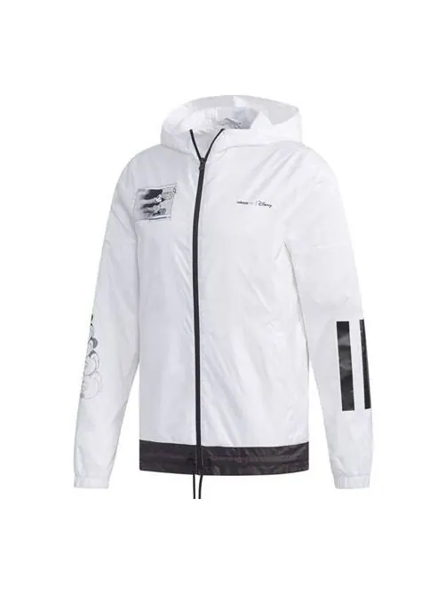 Куртка adidas neo Mickey Casual Sports Hooded Jacket White — изображение 1 из 4, белый