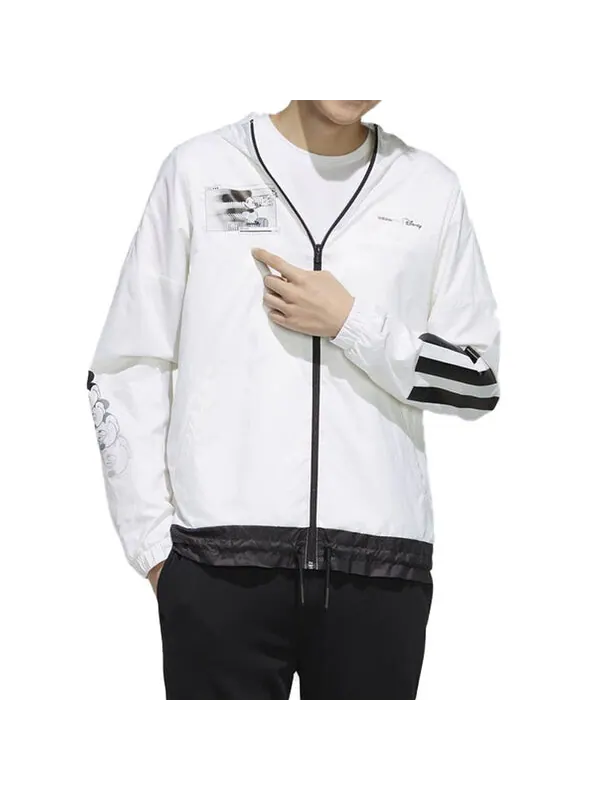 Куртка adidas neo Mickey Casual Sports Hooded Jacket White — изображение 3 из 4, белый
