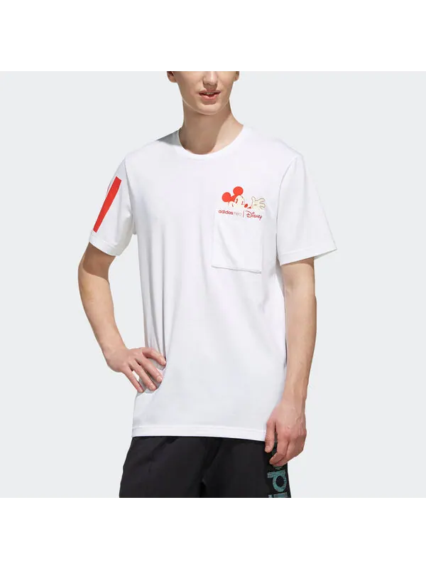 Футболка neo mcky&mnn t1 casual sports mickey pattern short sleeve white Adidas — изображение 3 из 4, белый